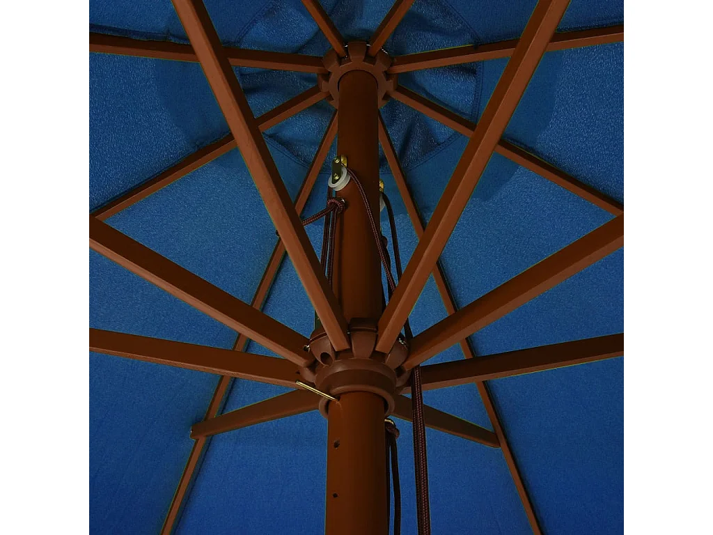 Eastvale  Parasol d'extérieur avec mât en bois 330 cm Bleu azuré