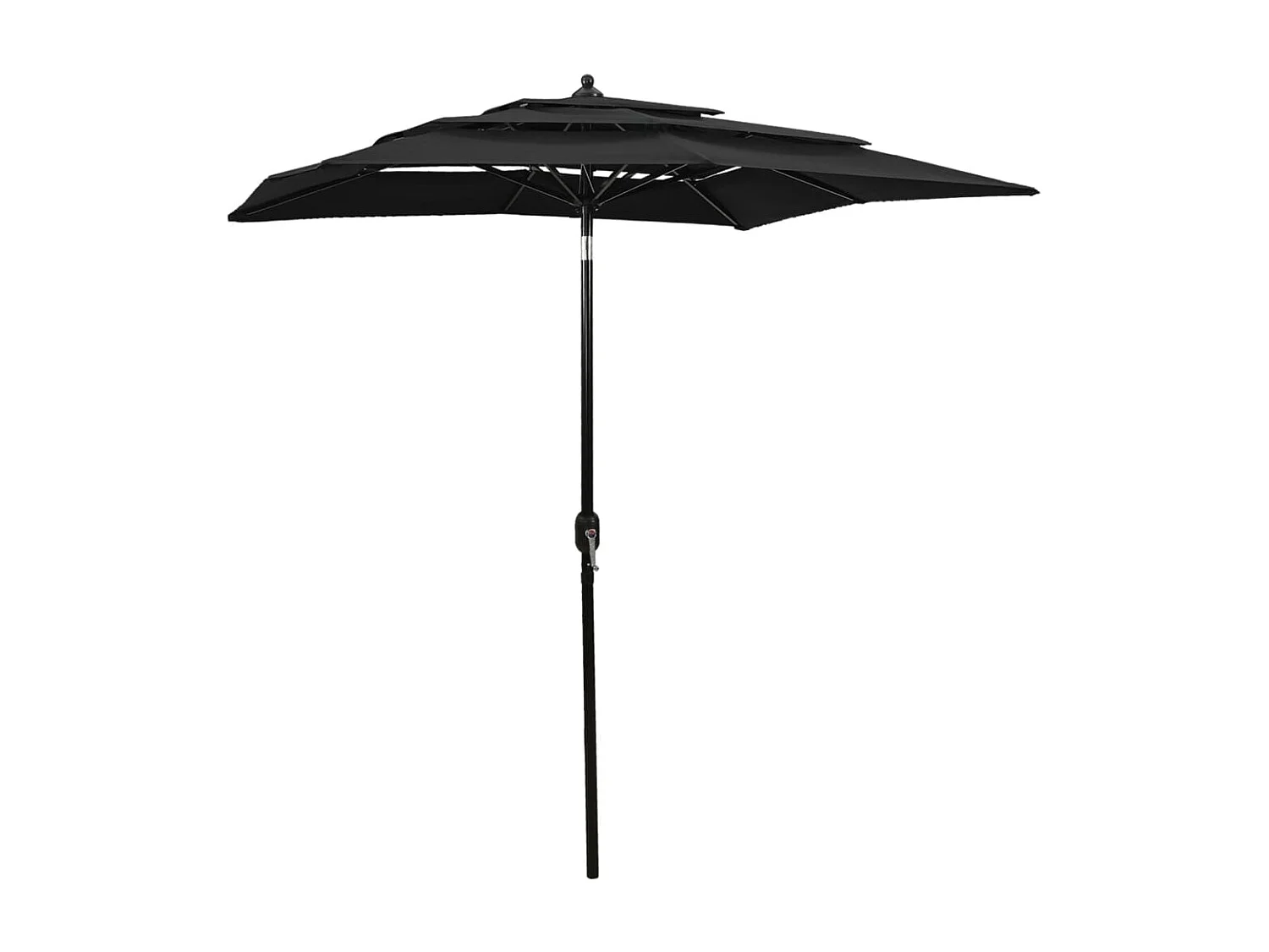 Mart  Parasol 3-laags met aluminium paal 2x2 m zwart