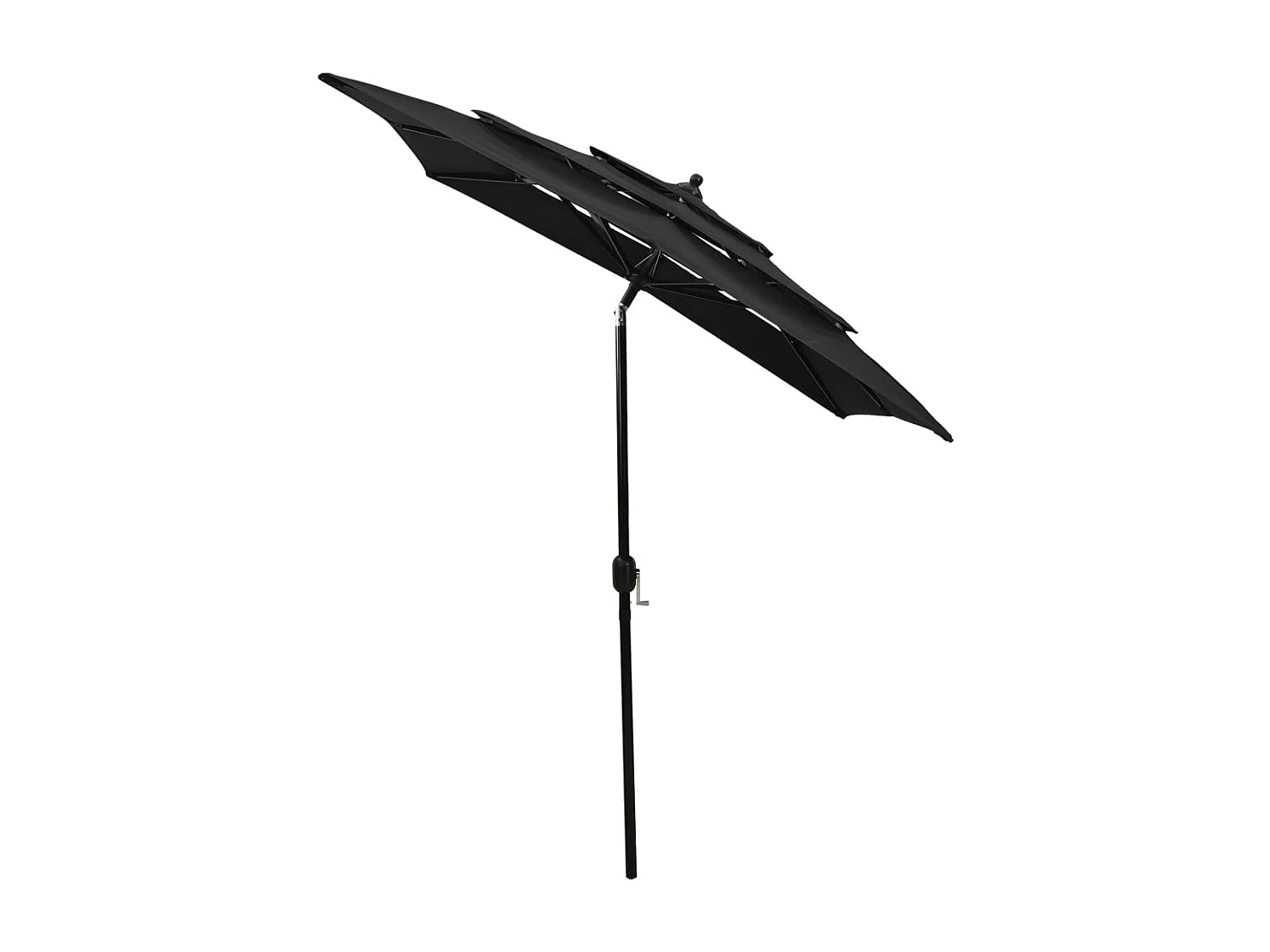 Mart  Parasol 3-laags met aluminium paal 2x2 m zwart