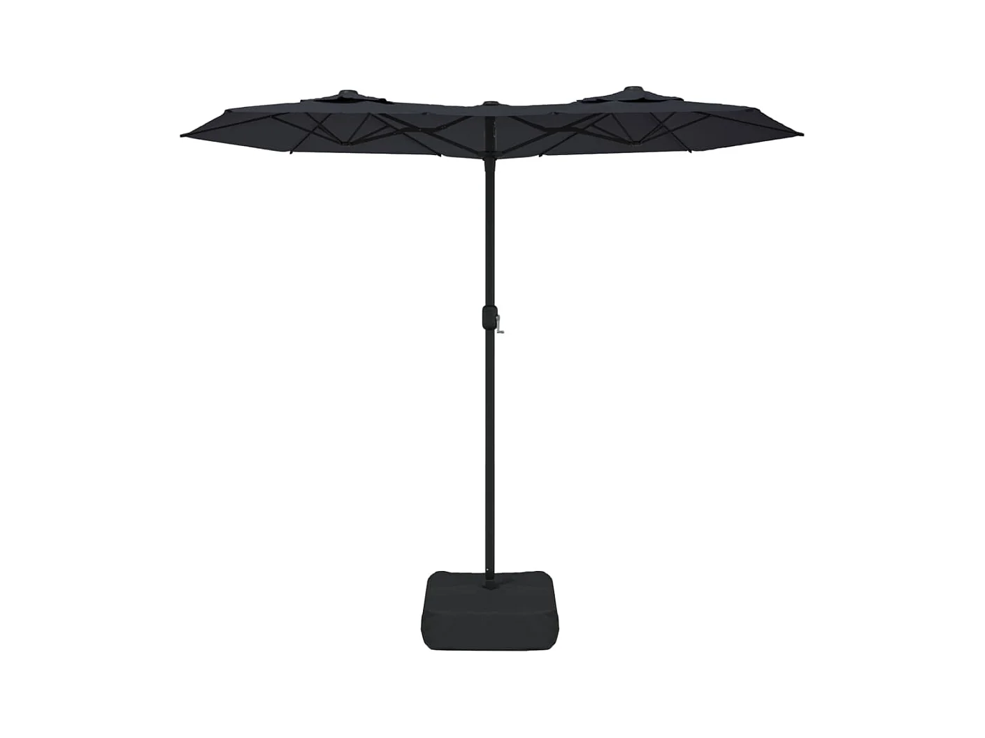 Vanyra  Parasol de jardin à double tête avec LED noir 316x145 cm