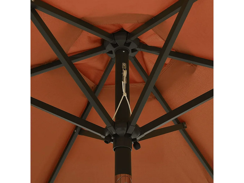 Zerdal  Sombrilla de jardín con luces LED aluminio terracota 200x211 cm