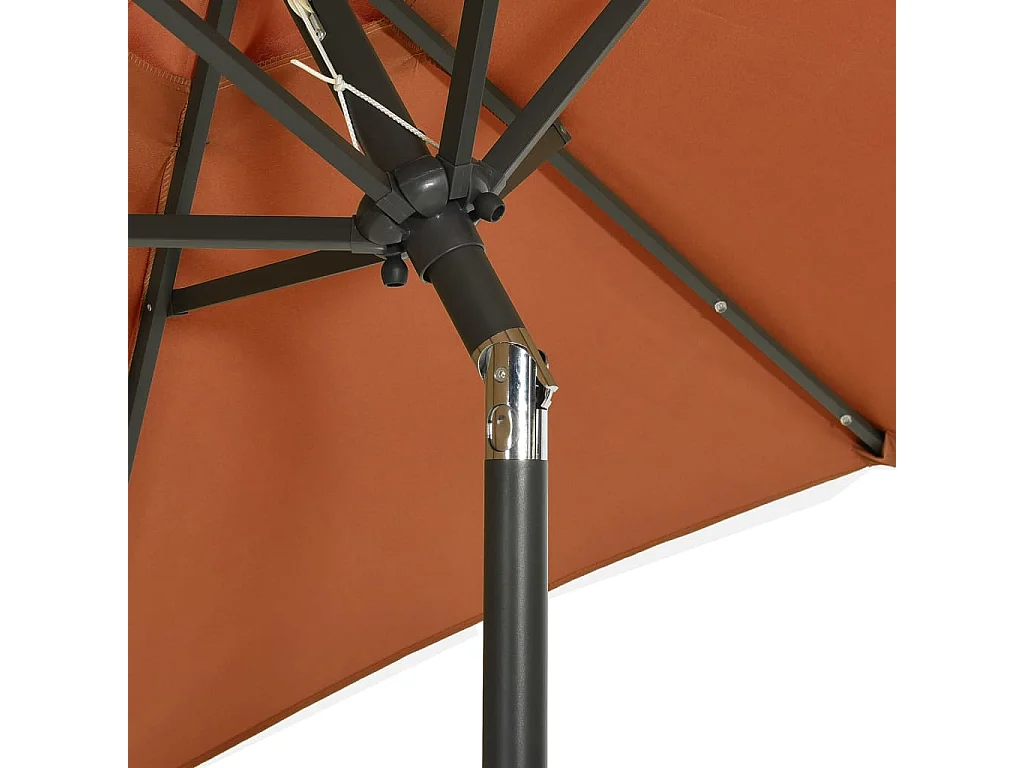 Zerdal  Sombrilla de jardín con luces LED aluminio terracota 200x211 cm