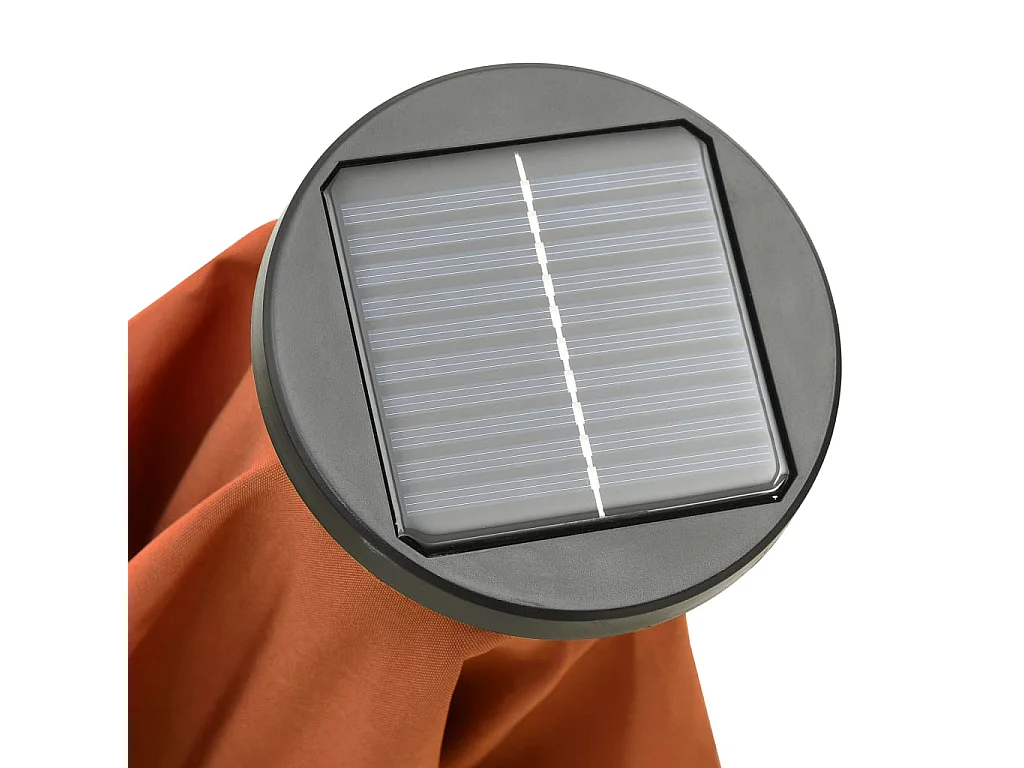 Zerdal  Sombrilla de jardín con luces LED aluminio terracota 200x211 cm