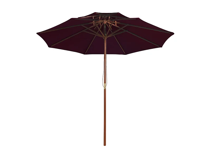 Faylyn  Parasol dubbeldekker met houten paal 270 cm bordeauxrood