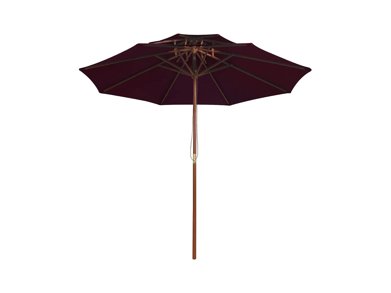 Faylyn  Parasol à deux étages avec mât en bois rouge bordeaux 270 cm