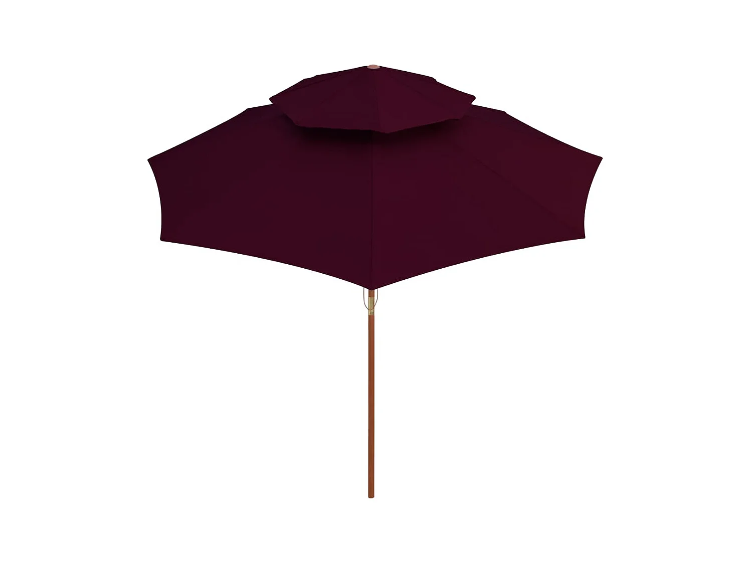 Faylyn  Parasol à deux étages avec mât en bois rouge bordeaux 270 cm