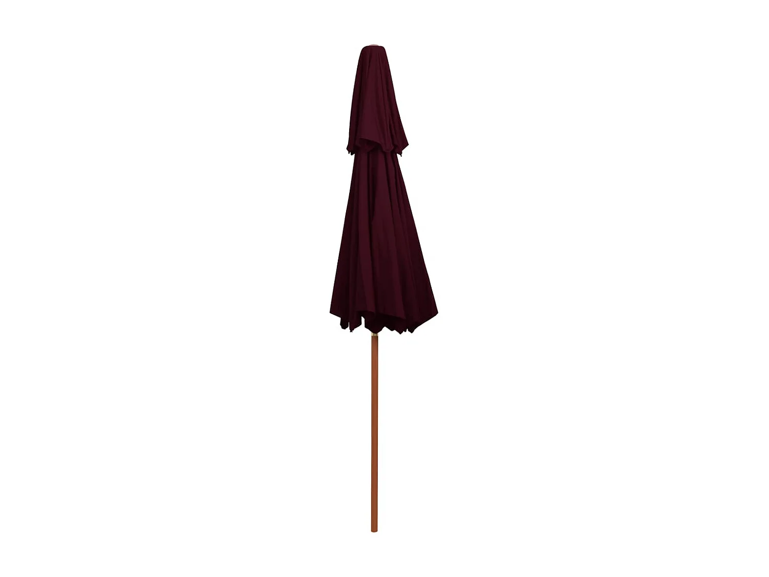 Faylyn  Parasol à deux étages avec mât en bois rouge bordeaux 270 cm