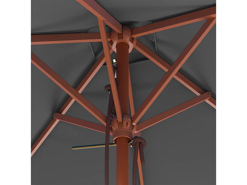 Keano  Parasol d'extérieur avec mât en bois 150x200 cm anthracite