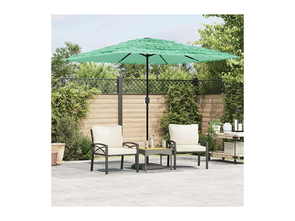 Draveil  Parasol de jardin avec mât en acier vert 248x248x248 cm