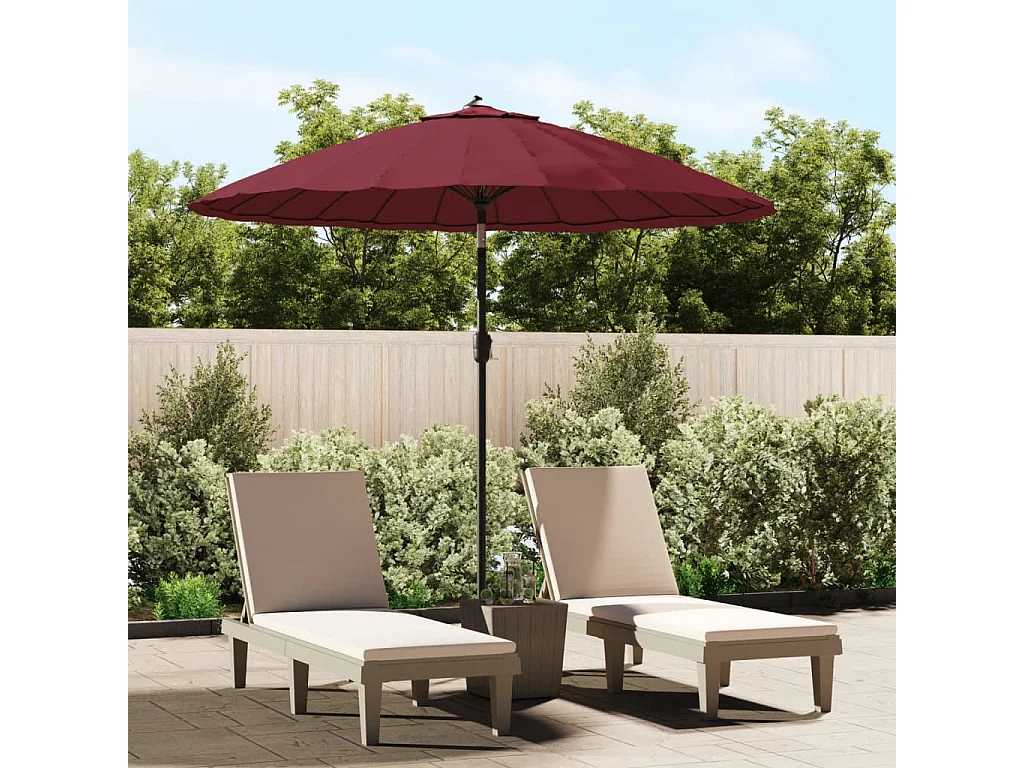 Castlefleming  Sombrilla de jardín con palo de aluminio rojo burdeos 270 cm