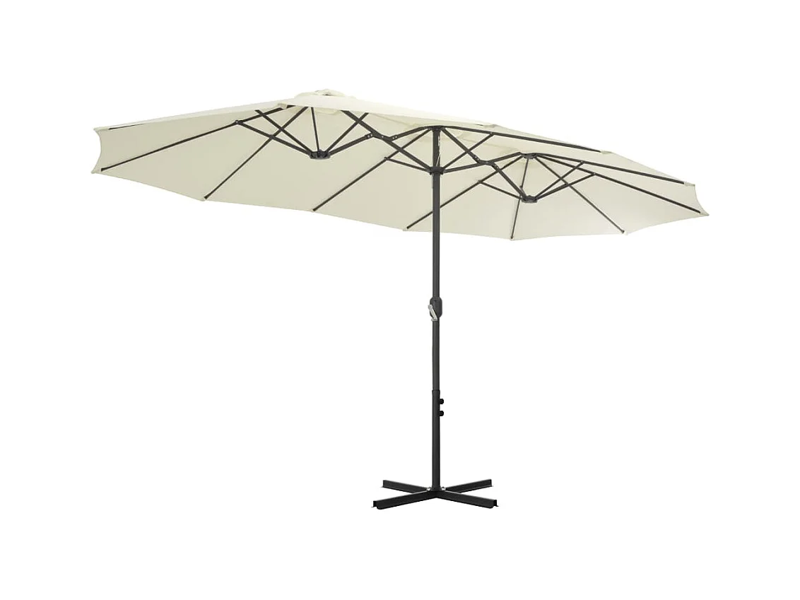 Kustaa  Sombrilla de jardín con palo de aluminio arena 460x270 cm