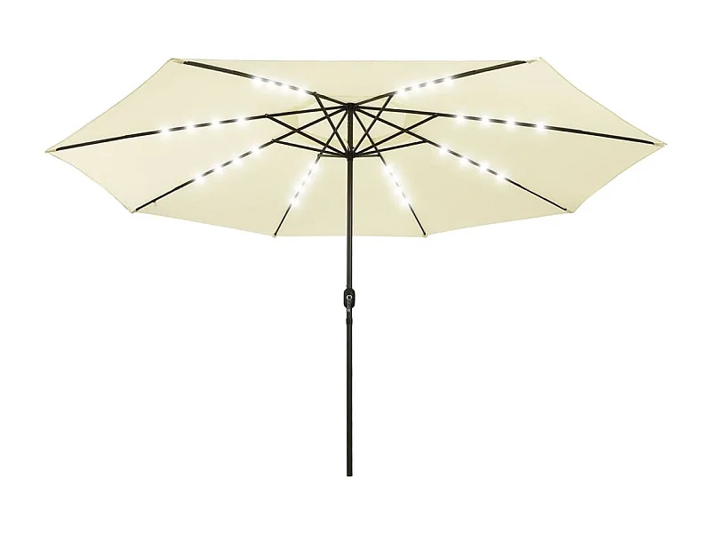 Brintir  Parasol de jardin avec lumières LED et mât en métal 400cm sable