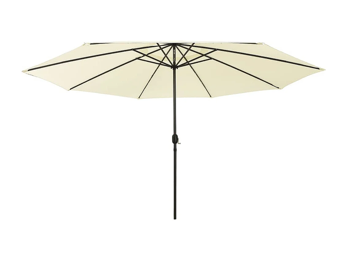 Brintir  Parasol de jardin avec lumières LED et mât en métal 400cm sable
