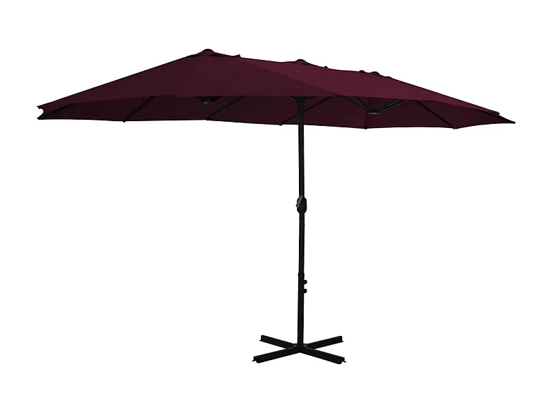 Kustaa  Parasol d'extérieur avec mât en aluminium rouge bordeaux