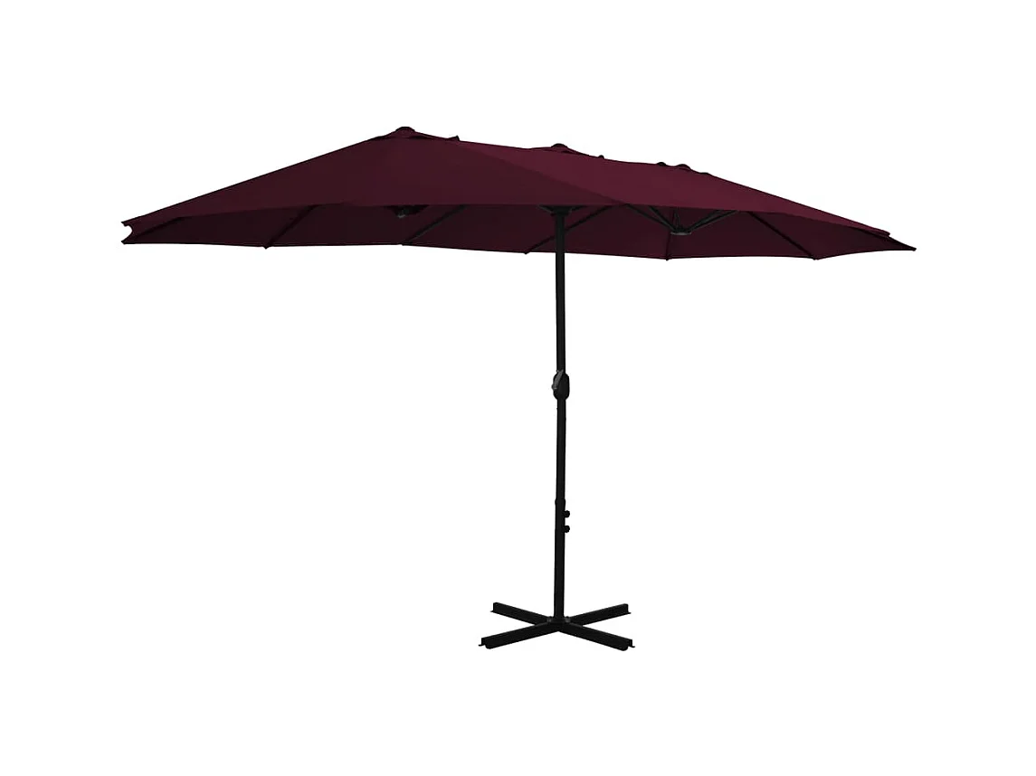 Kustaa  Parasol d'extérieur avec mât en aluminium rouge bordeaux