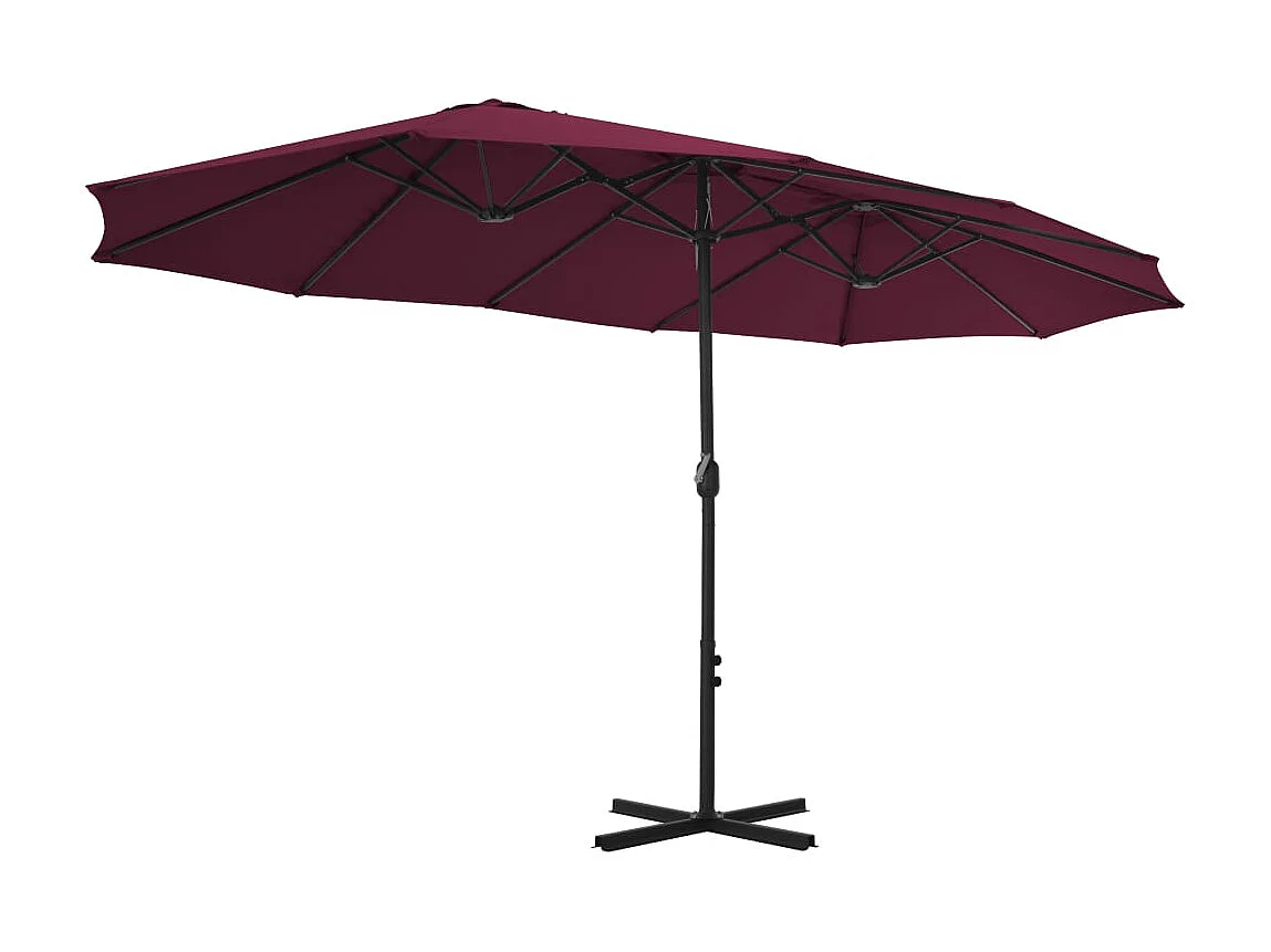 Kustaa  Parasol met aluminium paal 460x270 cm bordeauxrood