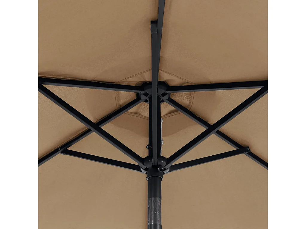 Jeanerette  Parasol de jardin avec mât en acier taupe 225x225x212 cm