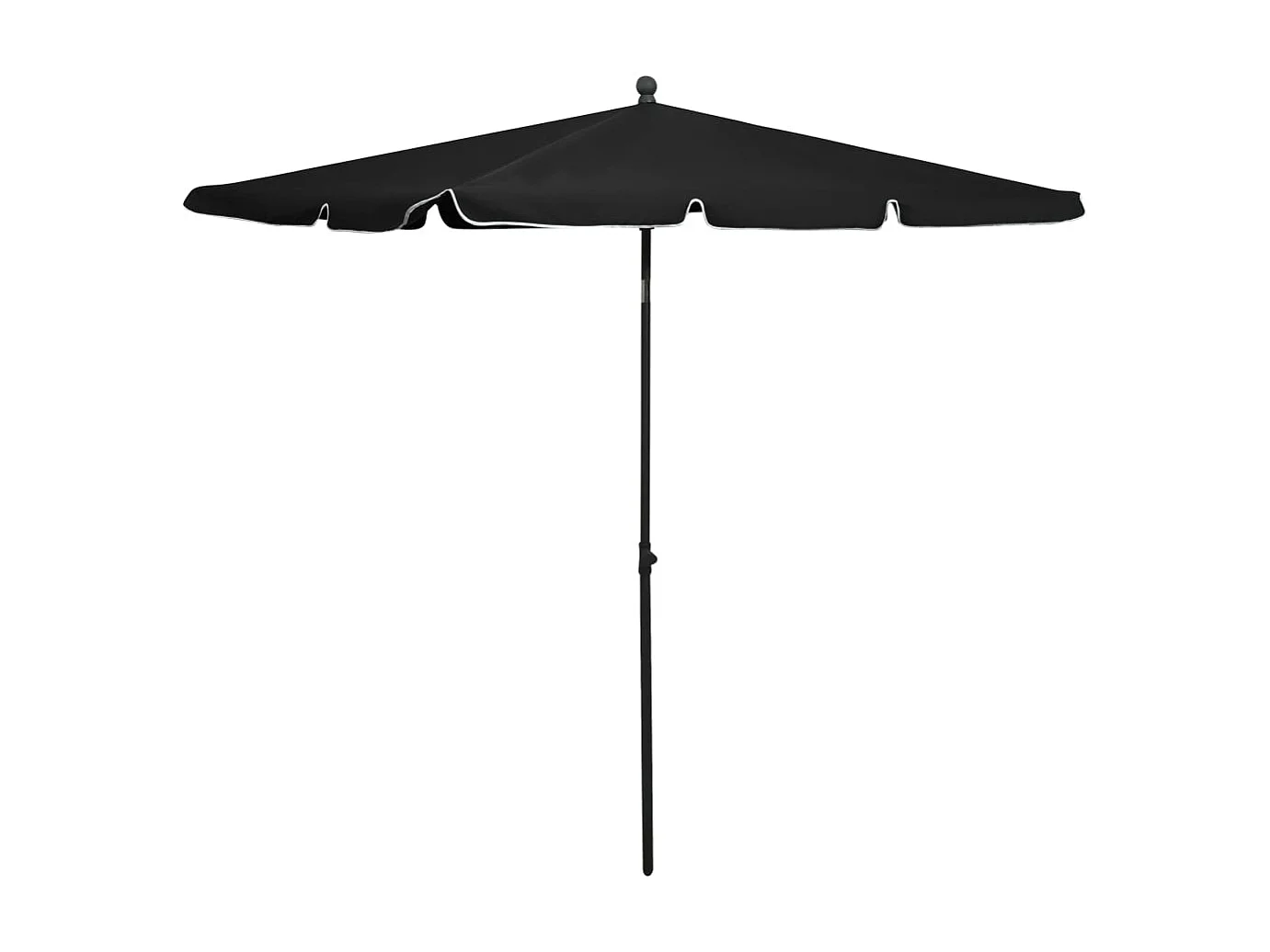 Caylan  Parasol de jardin avec mât 210x140 cm Noir