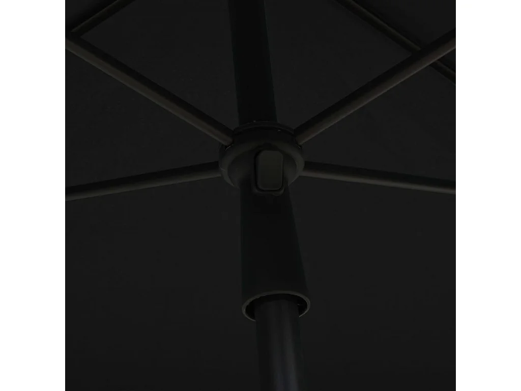 Caylan  Parasol de jardin avec mât 210x140 cm Noir
