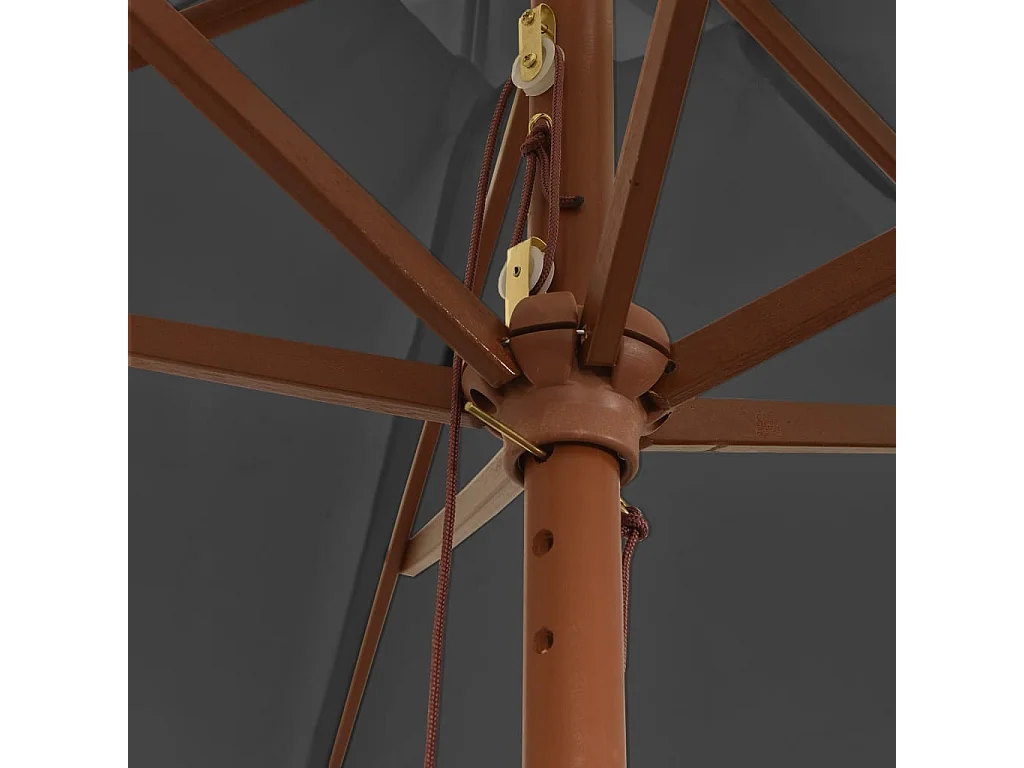 Sophie-Sandrine  Parasol de jardin avec mât en bois anthracite 299x240 cm