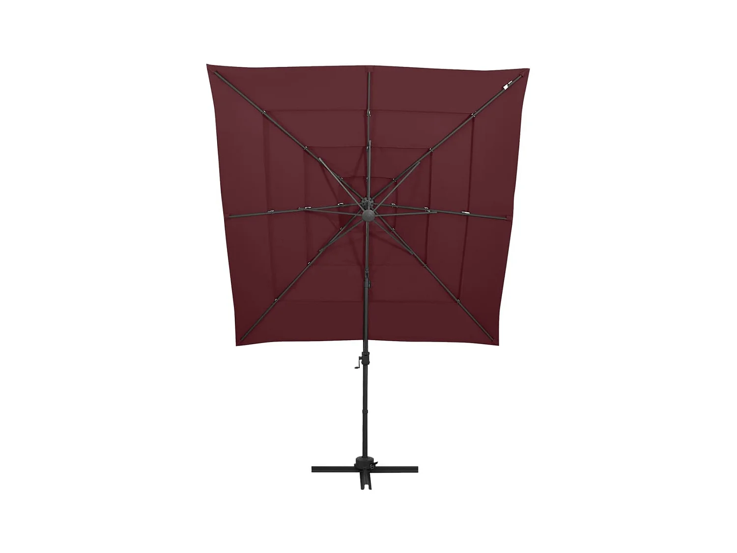 Zyldar  Parasol 4-laags met aluminium paal 250x250 cm bordeauxrood