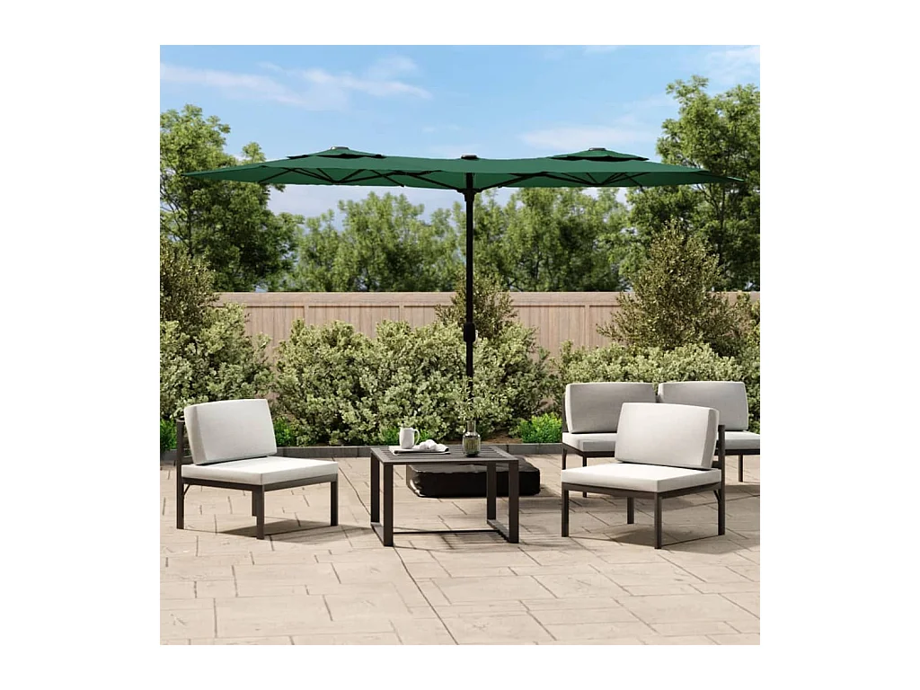 Vanyra  Parasol dubbel met LED's 316x145 cm groen