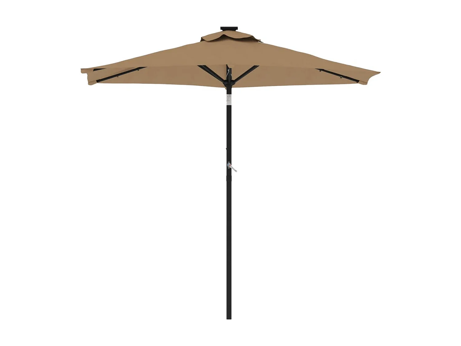 Albemarle  Parasol de jardin avec LED mât en acier taupe 225x225x212 cm