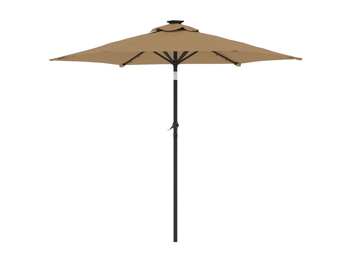 Albemarle  Parasol de jardin avec LED mât en acier taupe 225x225x212 cm