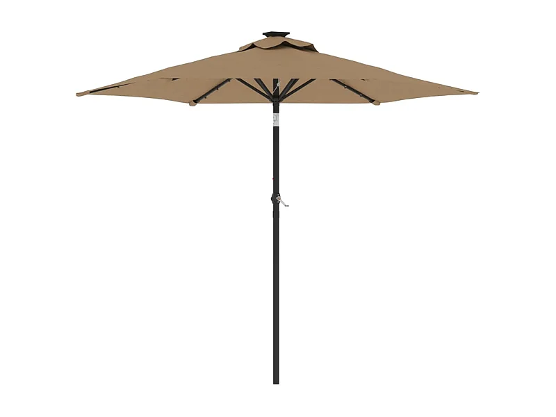 Albemarle  Parasol de jardin avec LED mât en acier taupe 225x225x212 cm