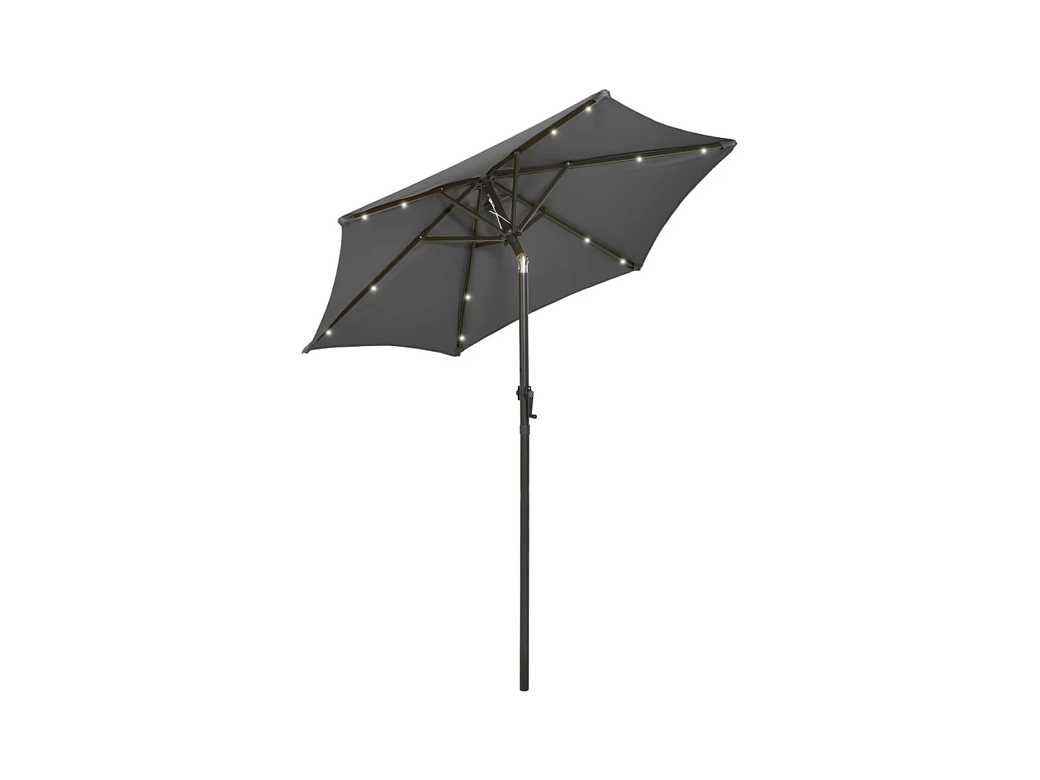 Zerdal  Parasol de jardin avec lumières LED anthracite aluminium