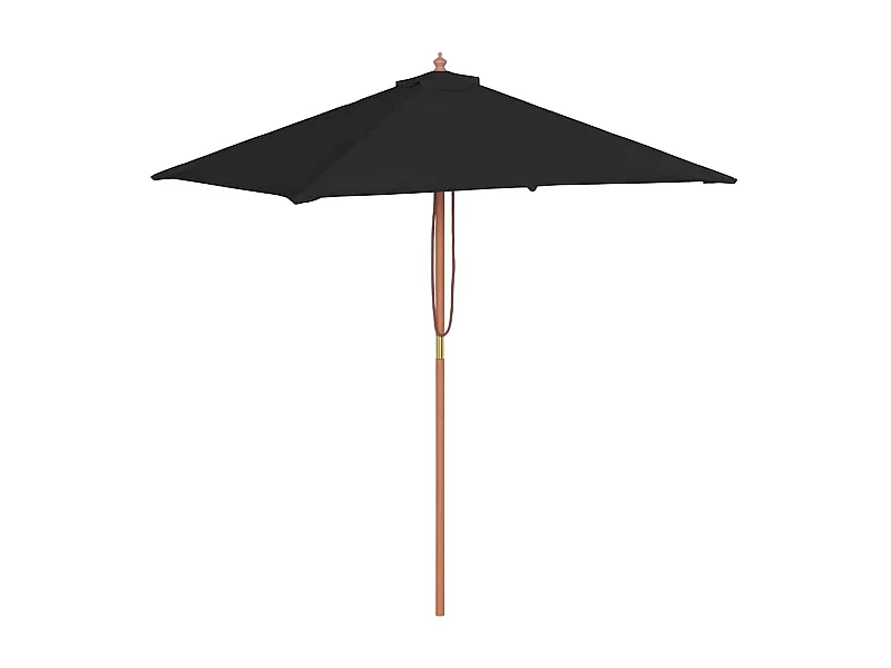 Keano  Parasol met houten paal 150x200 cm zwart