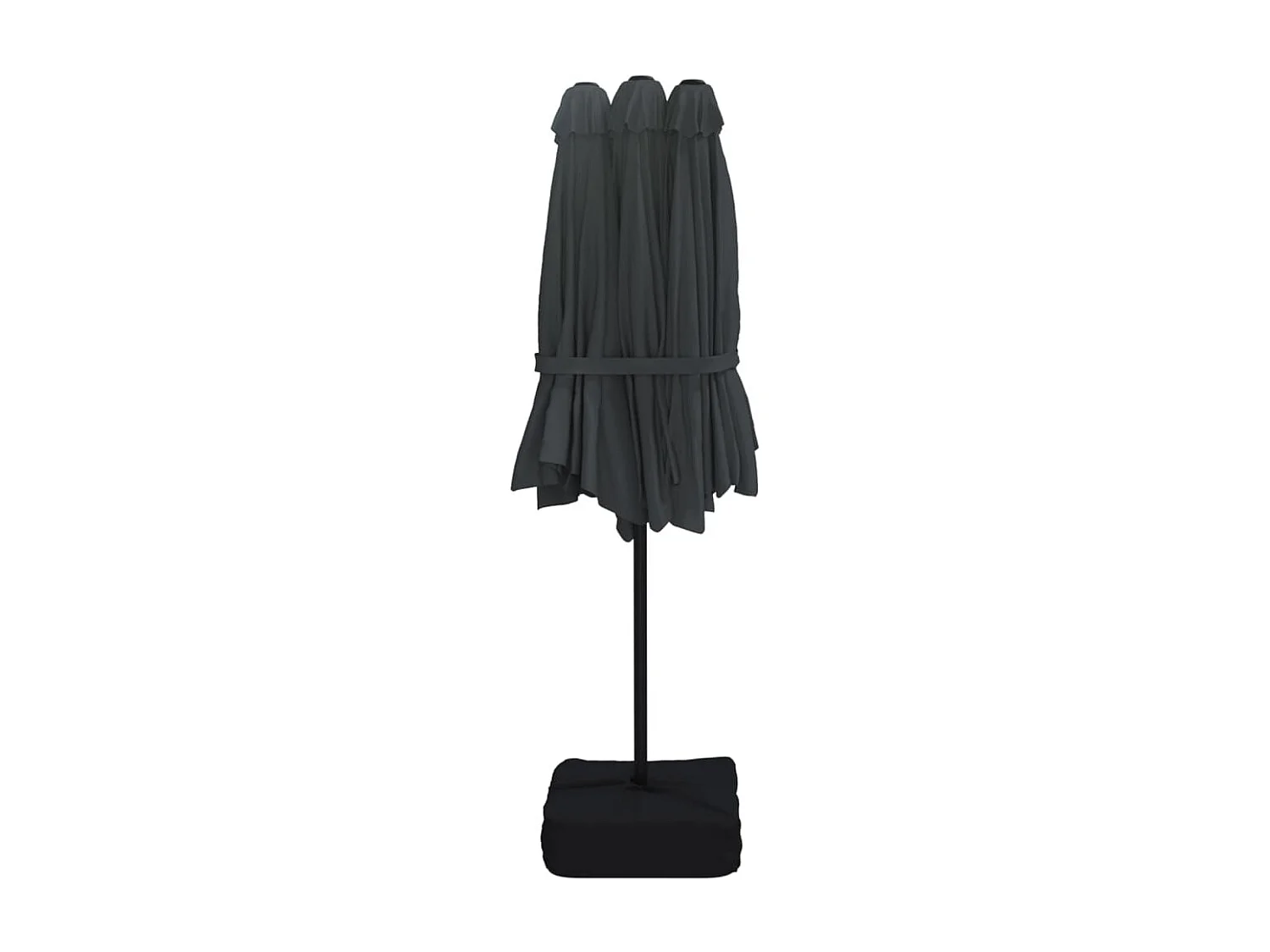 Anderson  Parasol de jardin à double tête avec LED noir 449x265 cm
