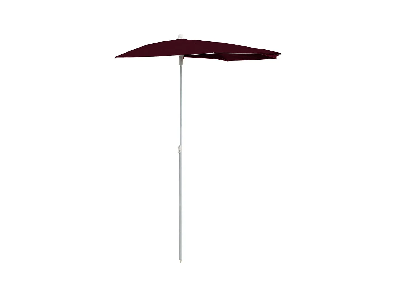 Hancock  Demi-parasol de jardin avec mât 180x90 cm rouge bordeaux