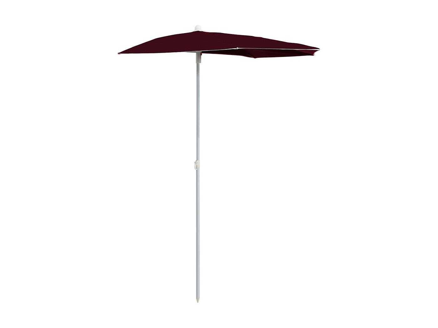 VidaXL Demi-Parasol Jardin 180x90 Cm Noir - Pare-Soleil Patio Avec Mât Acier, Anti-UV, Idéal Terrasse Et Balcon