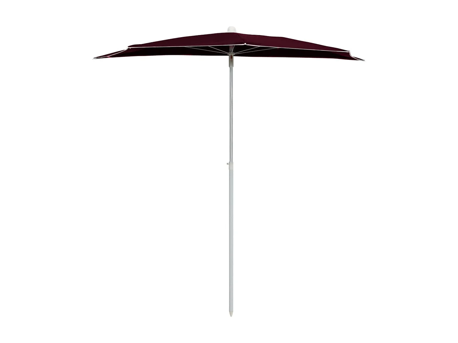 Hancock  Demi-parasol de jardin avec mât 180x90 cm rouge bordeaux