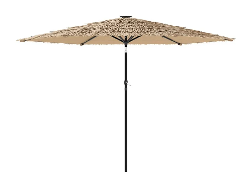 Clark  Parasol met LED's en stalen paal 288x288x225 cm bruin