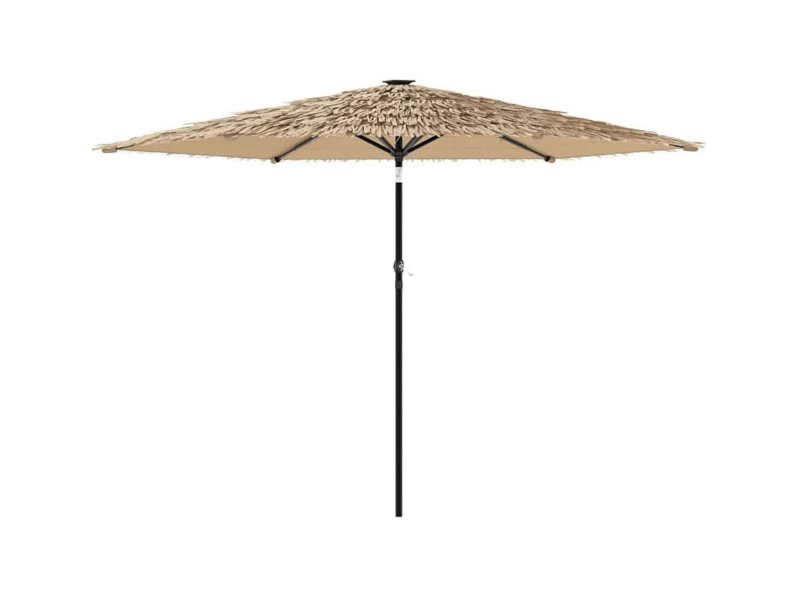 Clark  Parasol met LED's en stalen paal 288x288x225 cm bruin