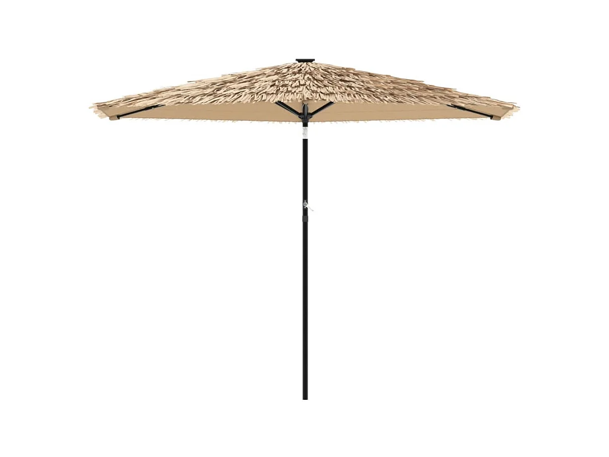 Clark  Parasol met LED's en stalen paal 288x288x225 cm bruin