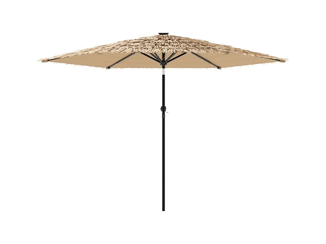 Clark  Parasol met LED's en stalen paal 288x288x225 cm bruin
