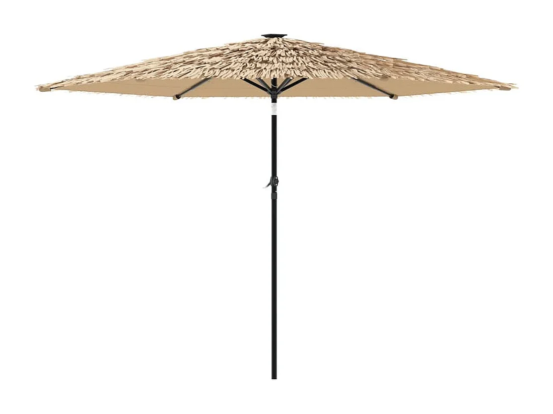 Clark  Parasol met LED's en stalen paal 288x288x225 cm bruin
