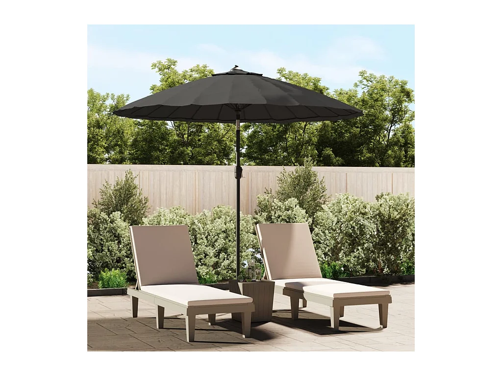 Castlefleming  Sombrilla de jardín con palo de aluminio gris antracita 270 cm