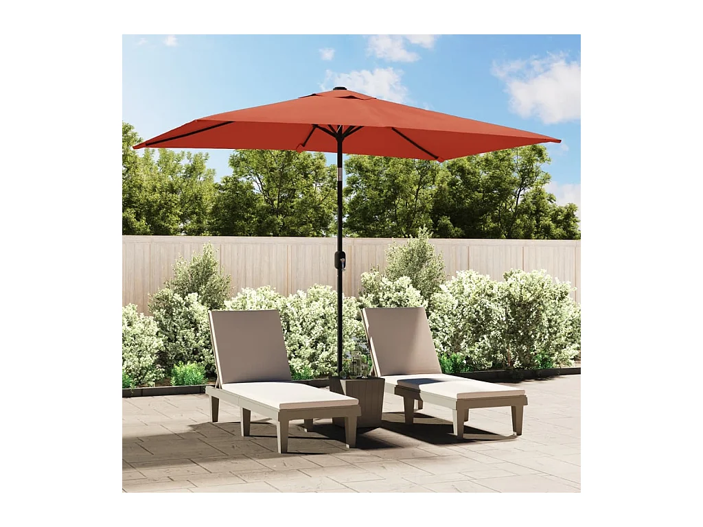 Torhildr  Parasol d'extérieur avec mât en métal 300x200 cm terre cuite