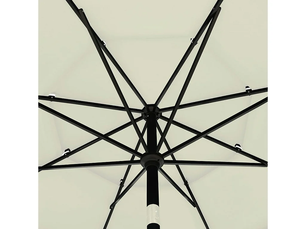 Nijkerk  Parasol de jardin à 3 niveaux avec mât en aluminium sable 3,5 m