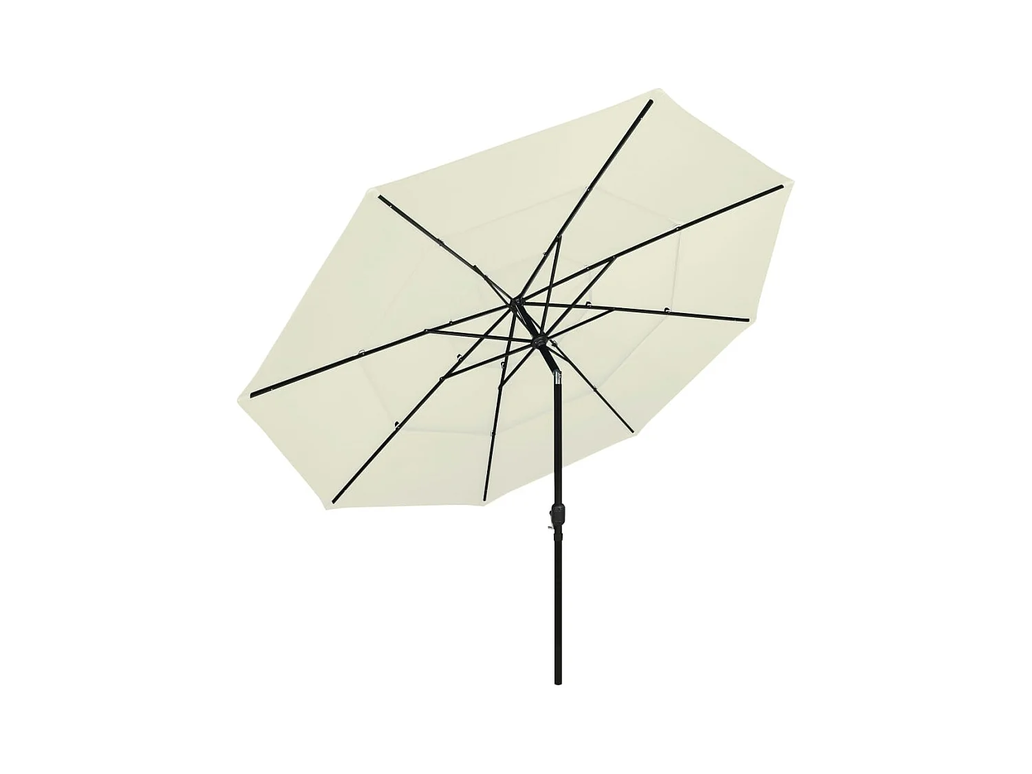 Nijkerk  Parasol de jardin à 3 niveaux avec mât en aluminium sable 3,5 m