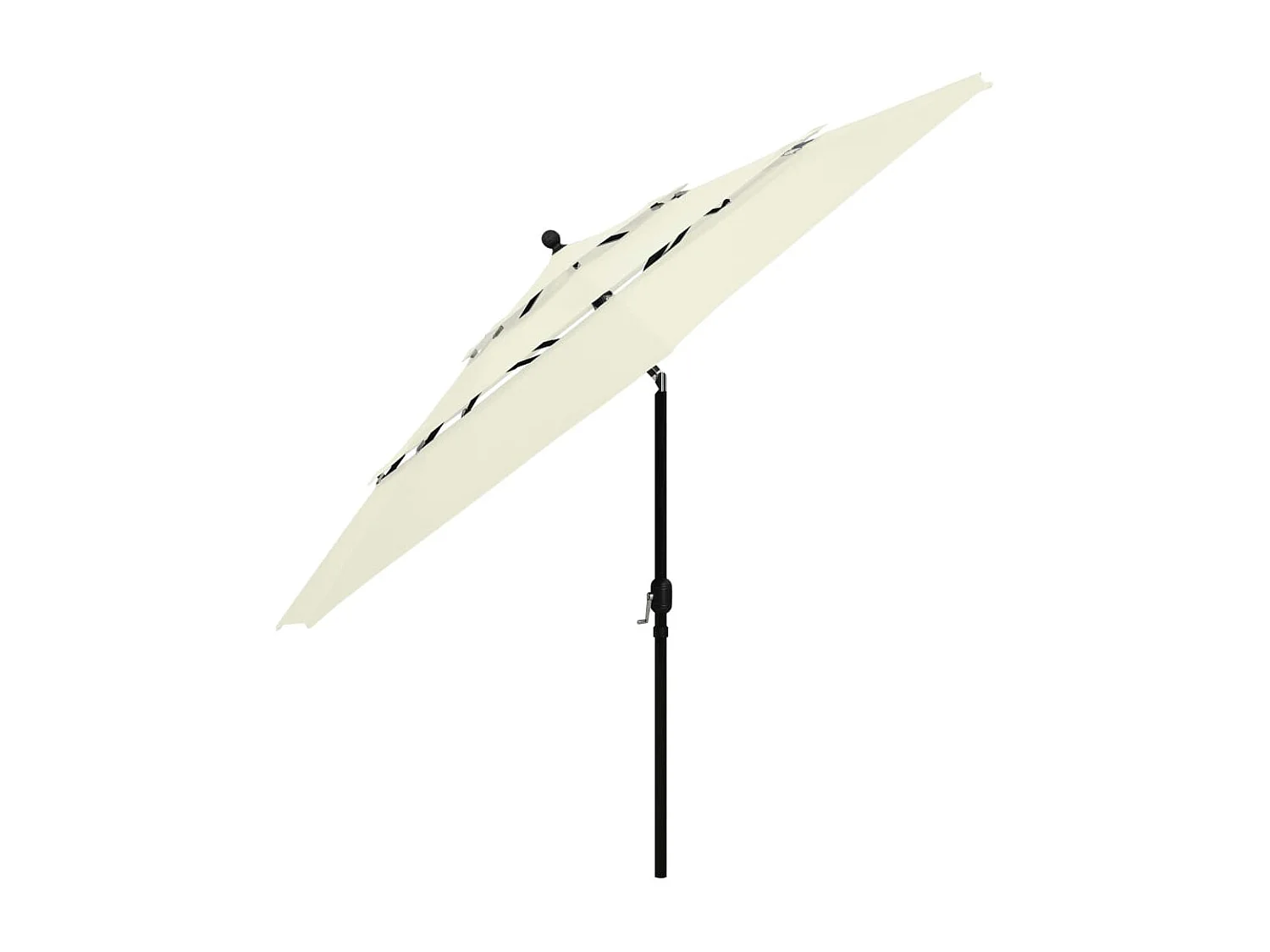 Nijkerk  Parasol de jardin à 3 niveaux avec mât en aluminium sable 3,5 m