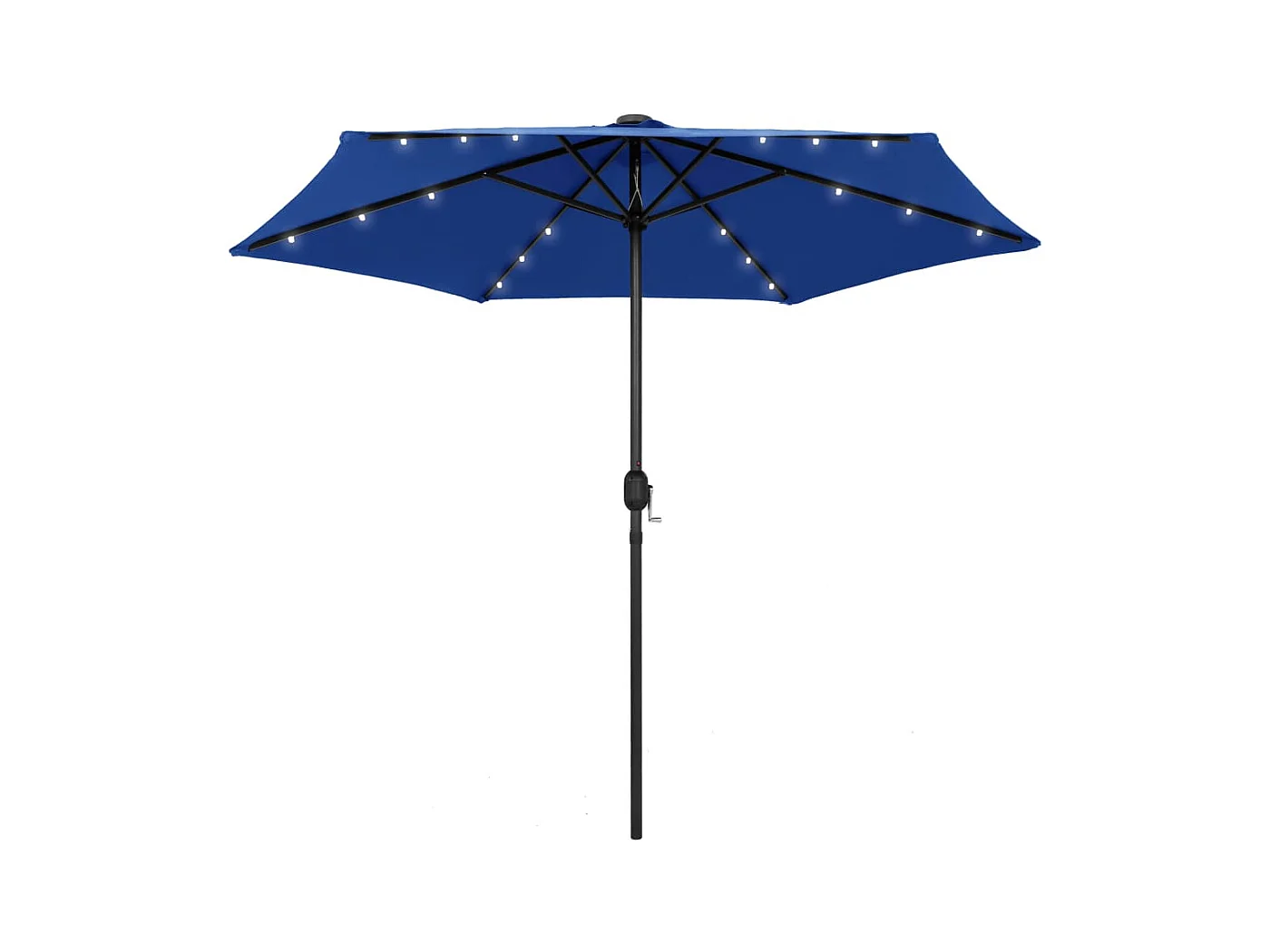 Jenine  Parasol met LED-verlichting en aluminium paal 270 cm azuurblauw