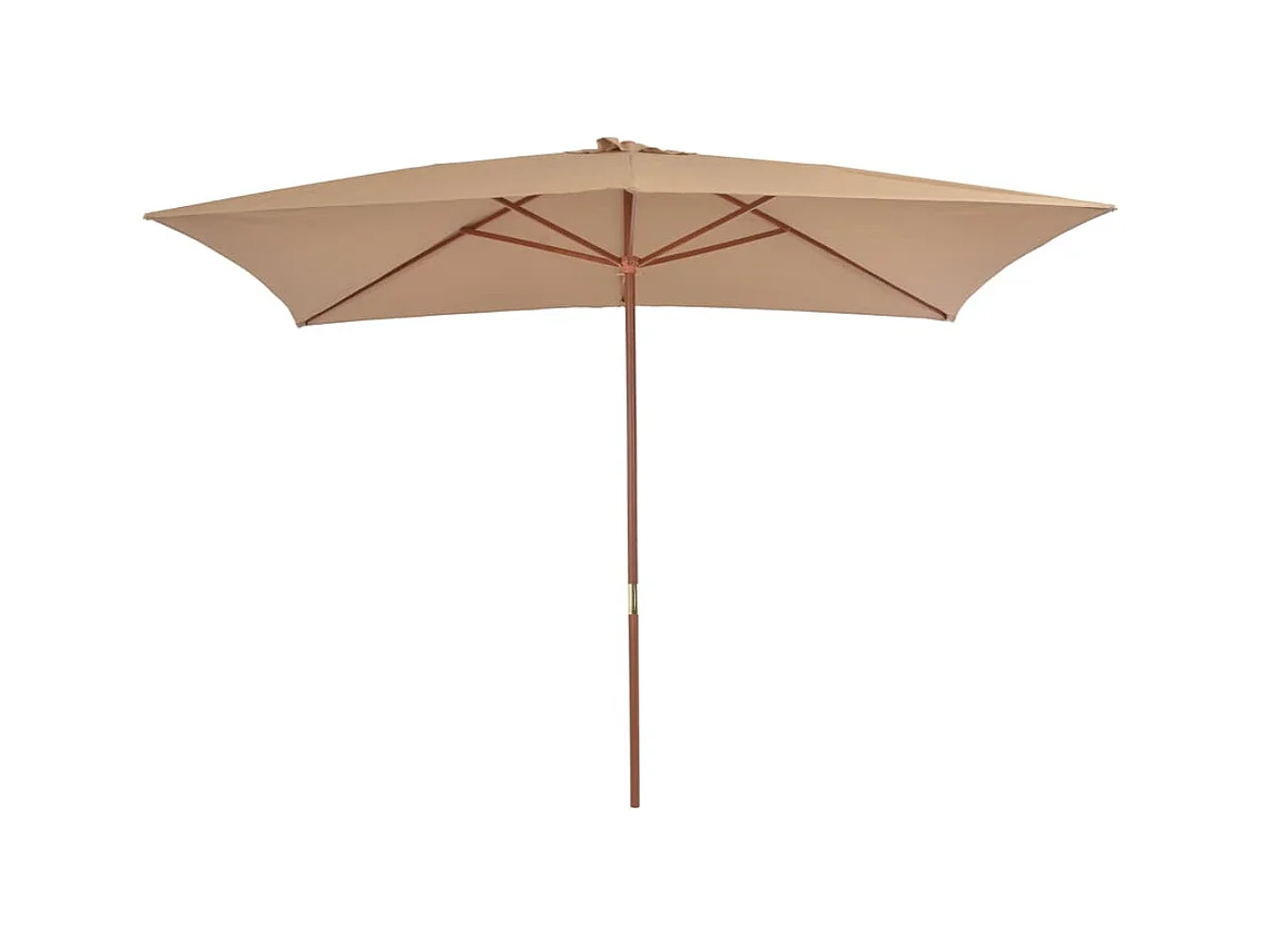 Isabel María  Parasol d'extérieur avec mât en bois 200 x 300 cm taupe
