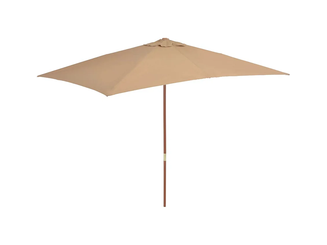 Isabel María  Parasol d'extérieur avec mât en bois 200 x 300 cm taupe