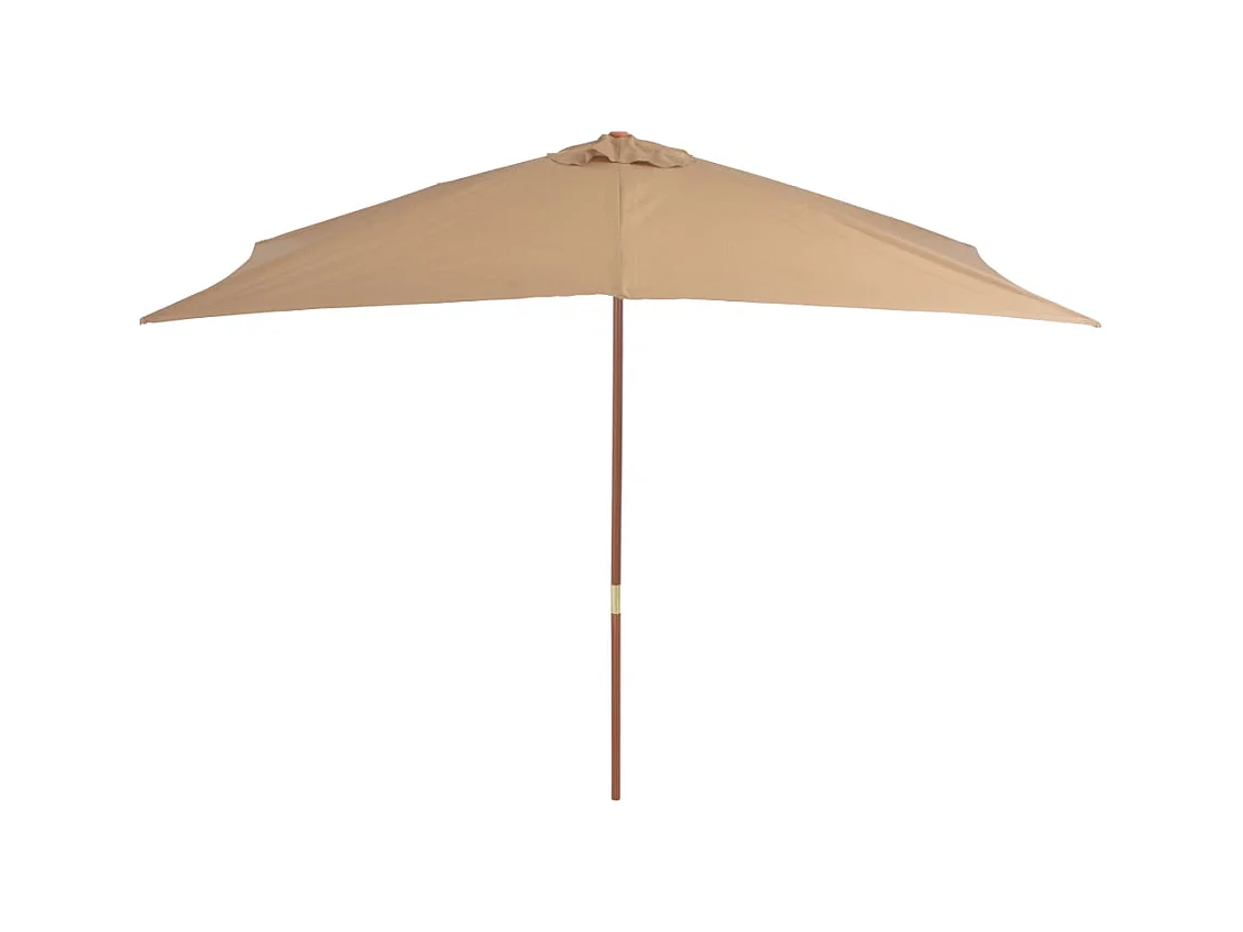 Isabel María  Parasol d'extérieur avec mât en bois 200 x 300 cm taupe