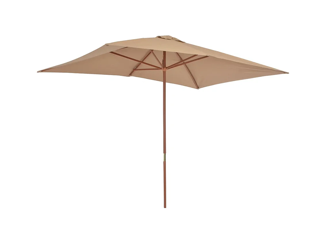 Isabel María  Parasol d'extérieur avec mât en bois 200 x 300 cm taupe